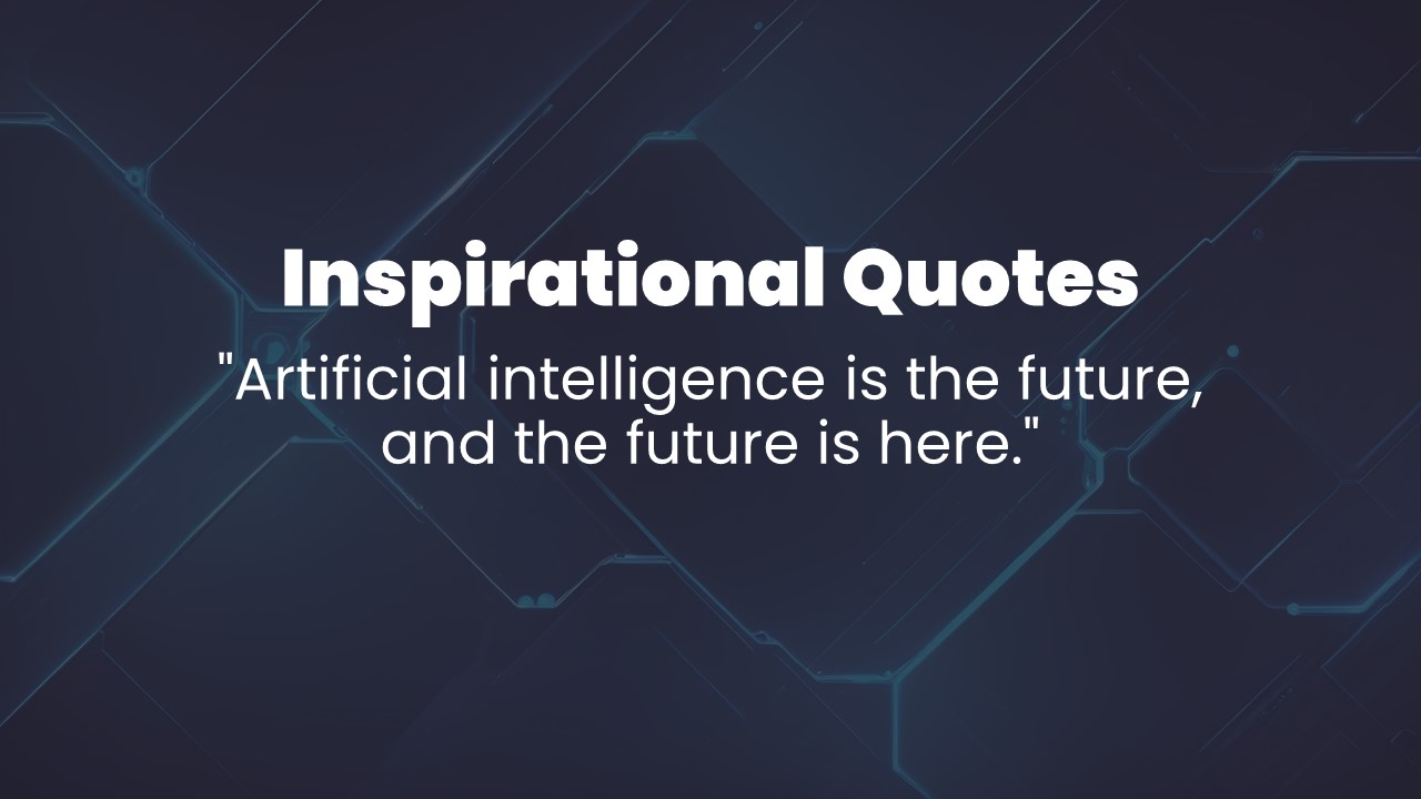 AI Tech Agency PowerPoint Template inspirational quotes slide