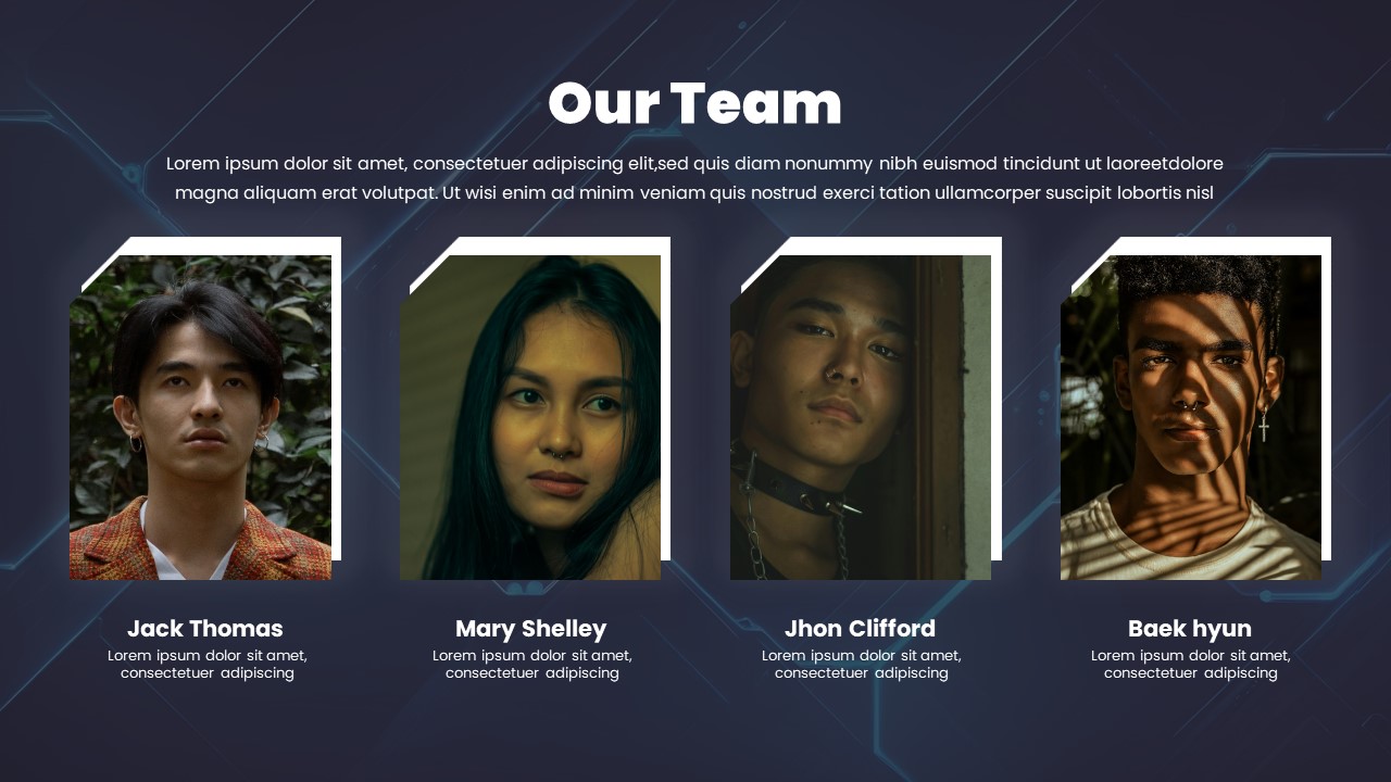 AI Tech Agency PowerPoint Template our team slide