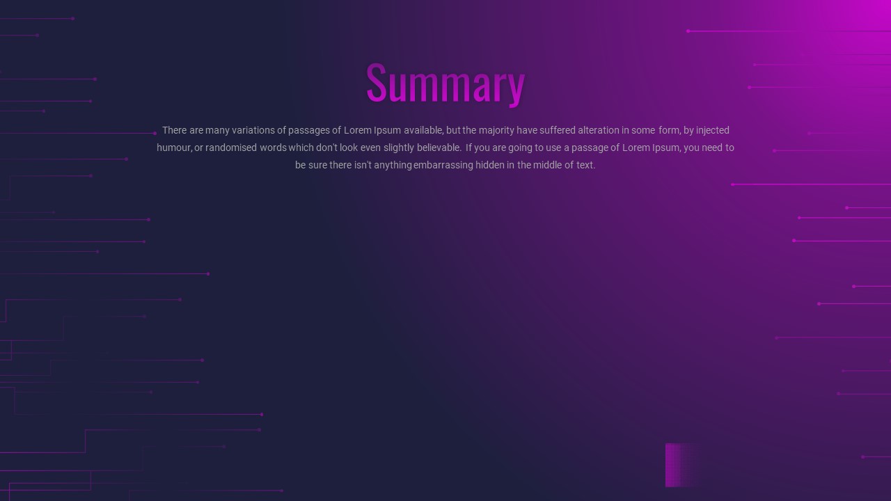 Artificial Intelligence PowerPoint Presentation Theme summary slide