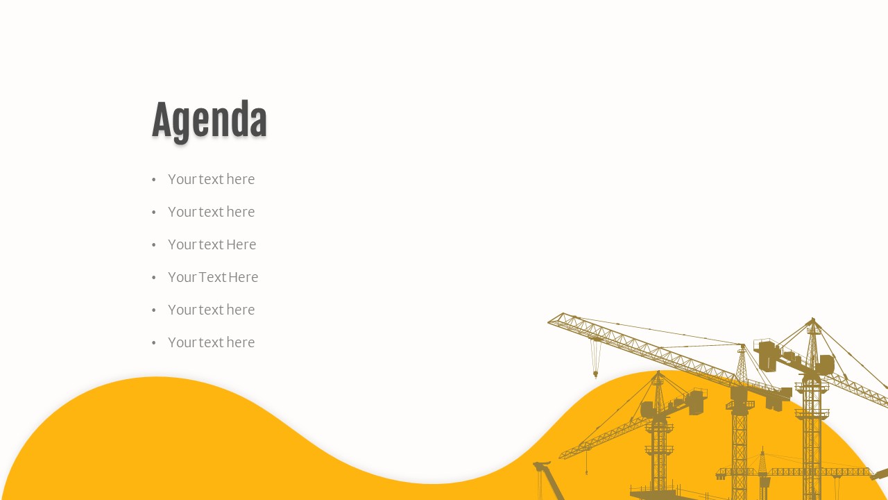 Construction Presentation Theme For PowerPoint Agenda Slide