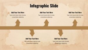 History Presentation Theme PowerPoint Template infographic slide with parchment background and branching arrows design.