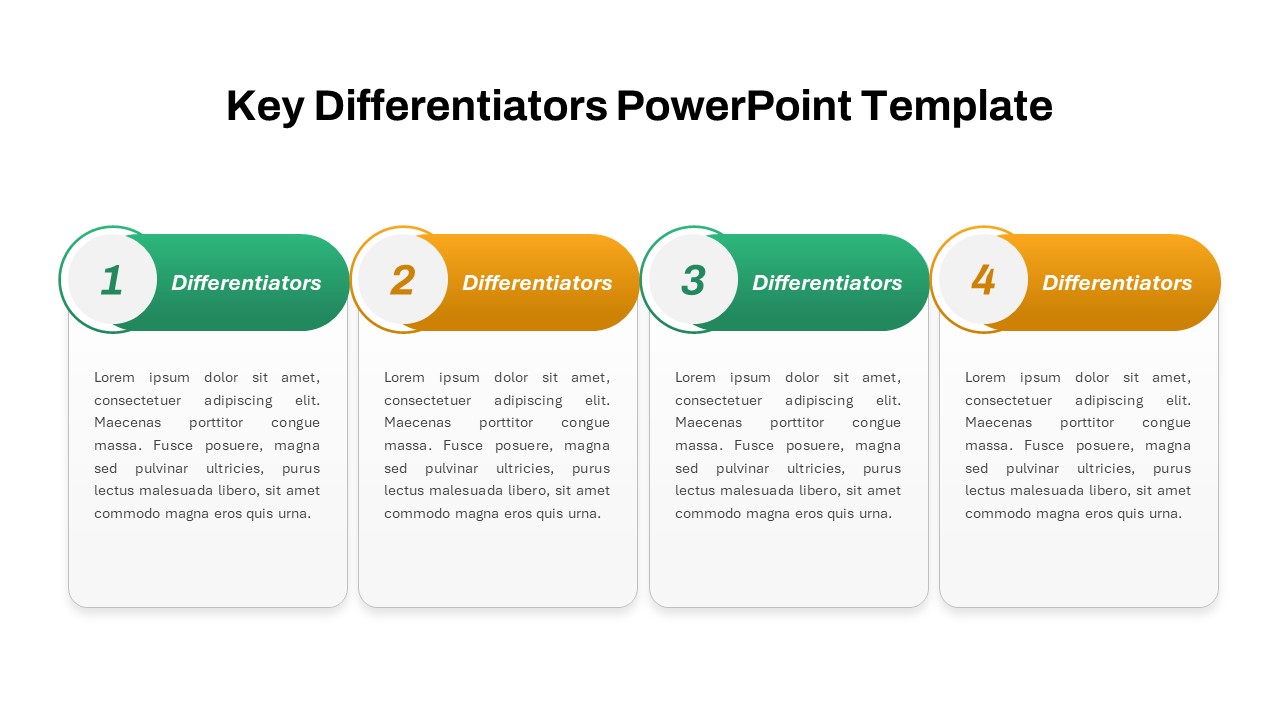 Key Differentiators PowerPoint Template column