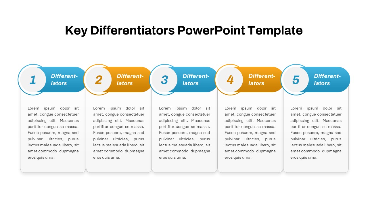 Key Differentiators PowerPoint Templates column