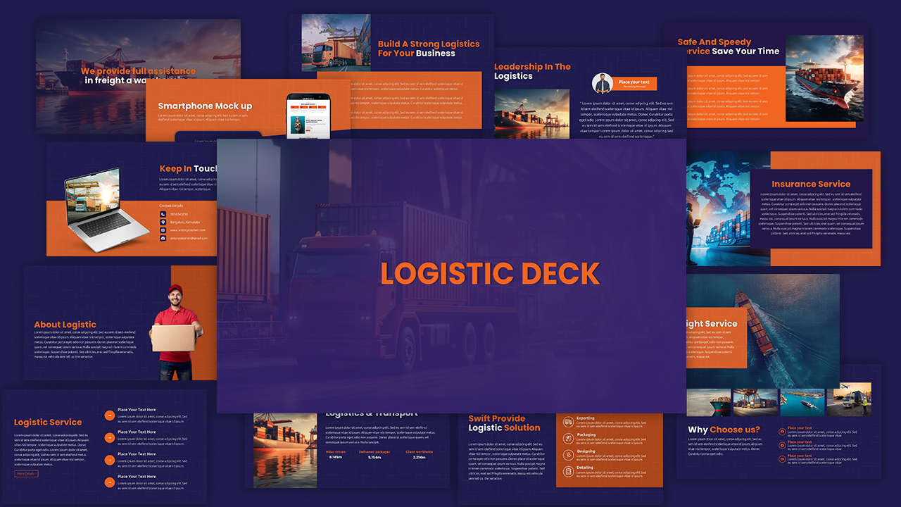 Logistics Deck PowerPoint Template Cover Image