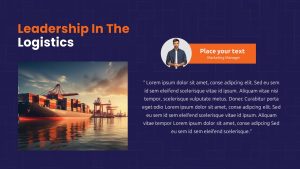 Logistics Deck PowerPoint Template Leadership In Logistics Slide