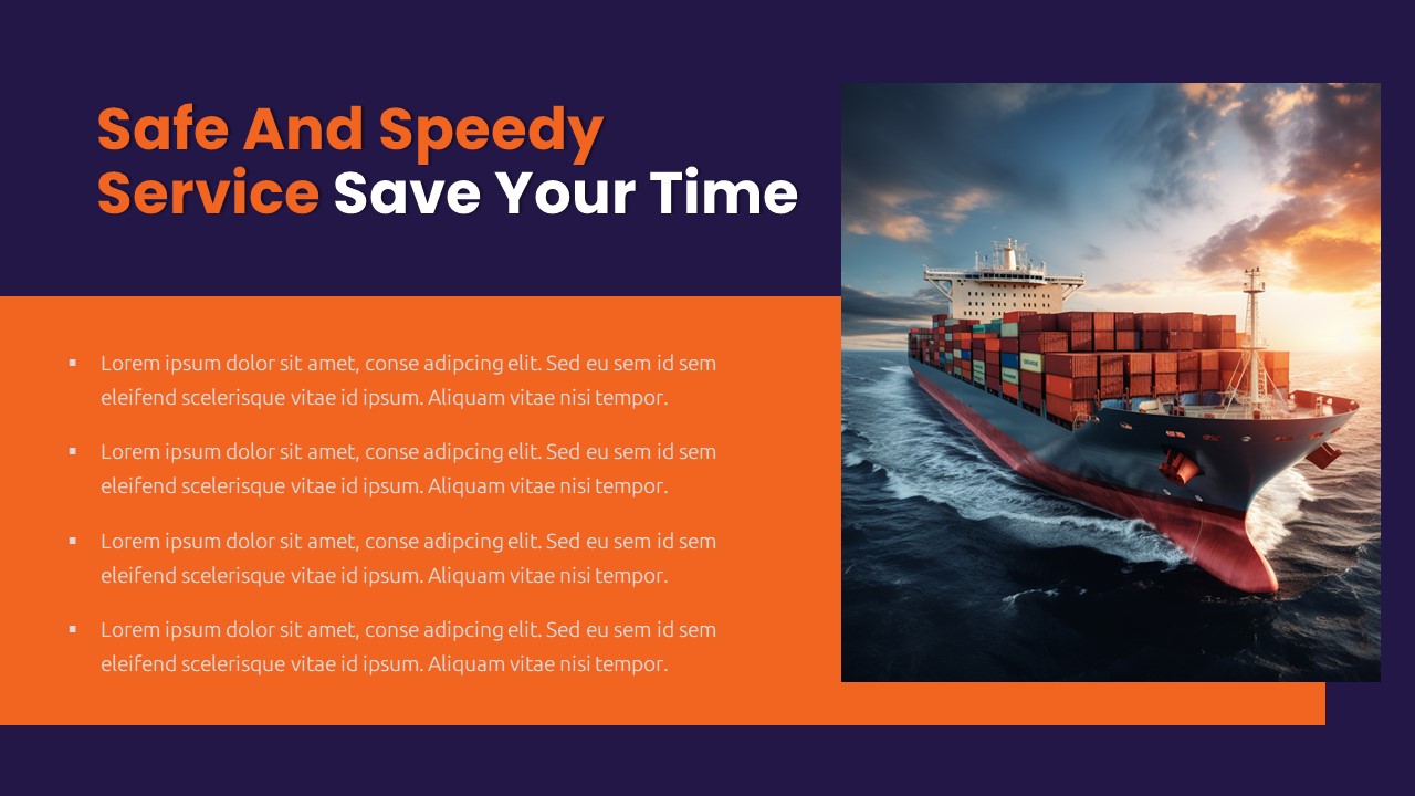 Logistics Deck PowerPoint Template Save Your Time Slide