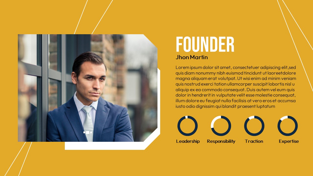 Port PowerPoint Template founder slide