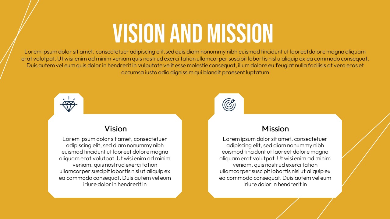 Port PowerPoint Template vision and mission slide