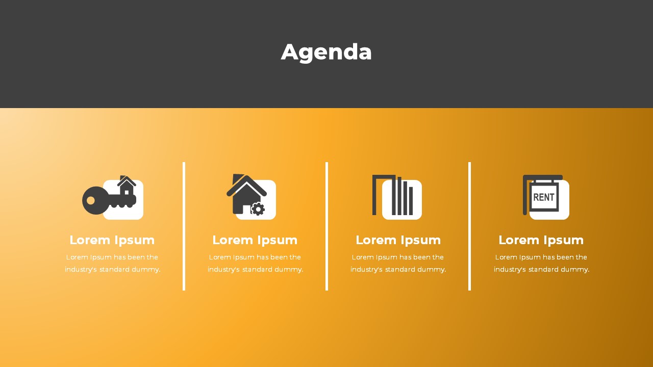 Real Estate PowerPoint Presentation Theme agenda