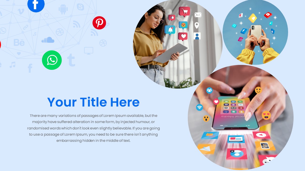 Social Media PowerPoint Theme Add Title Slide