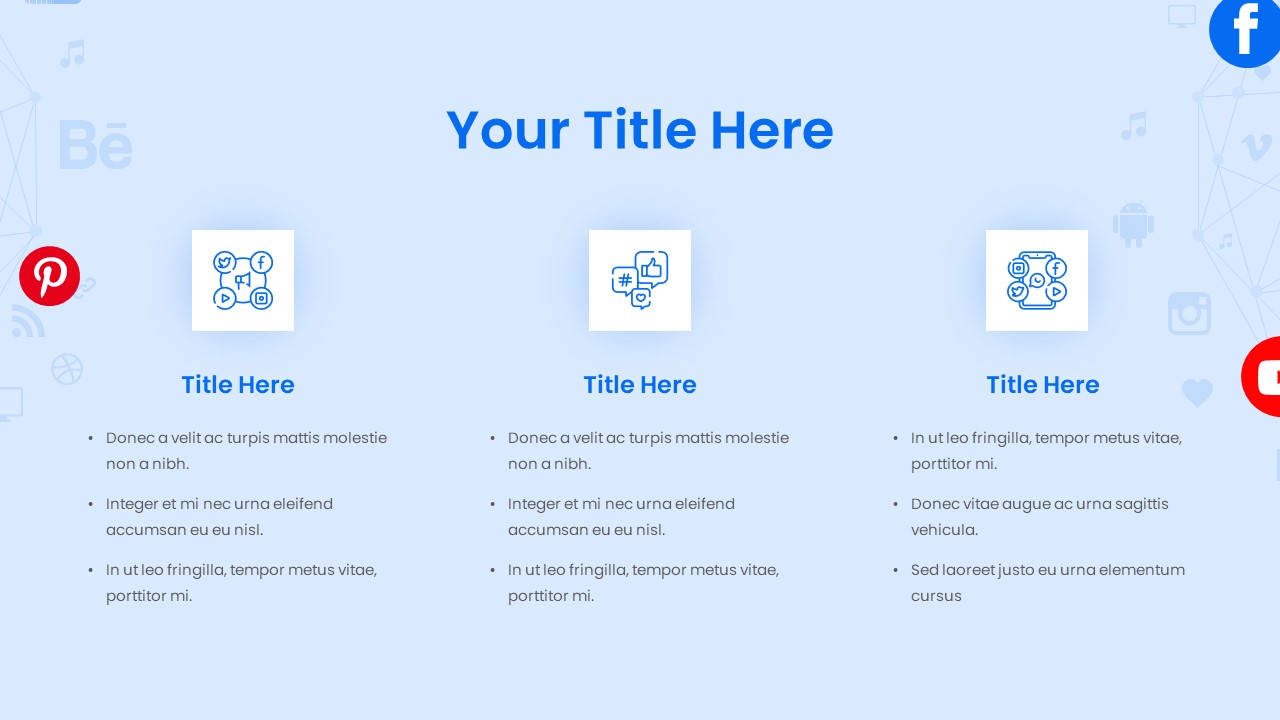 Social Media PowerPoint Theme Your Title Here Slide