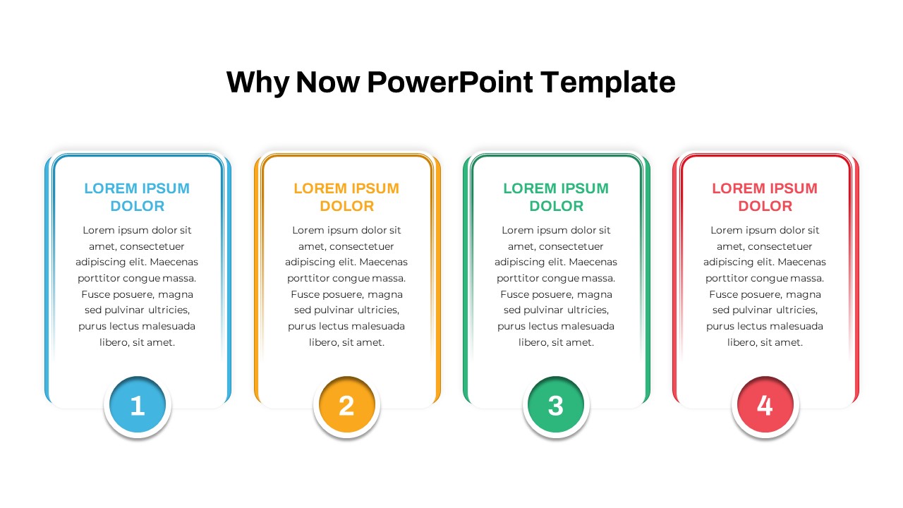 Why Now Powerpoint Template Four Column Layout