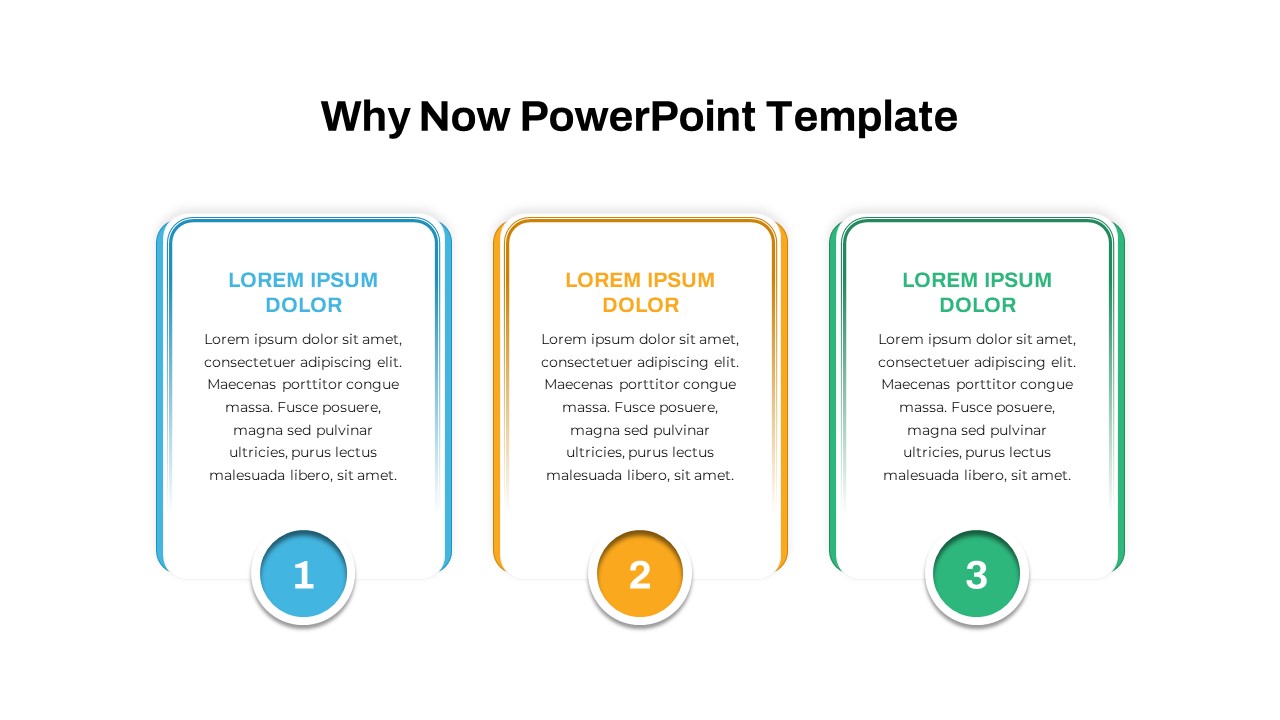 Why Now Powerpoint Template Three Column Layout