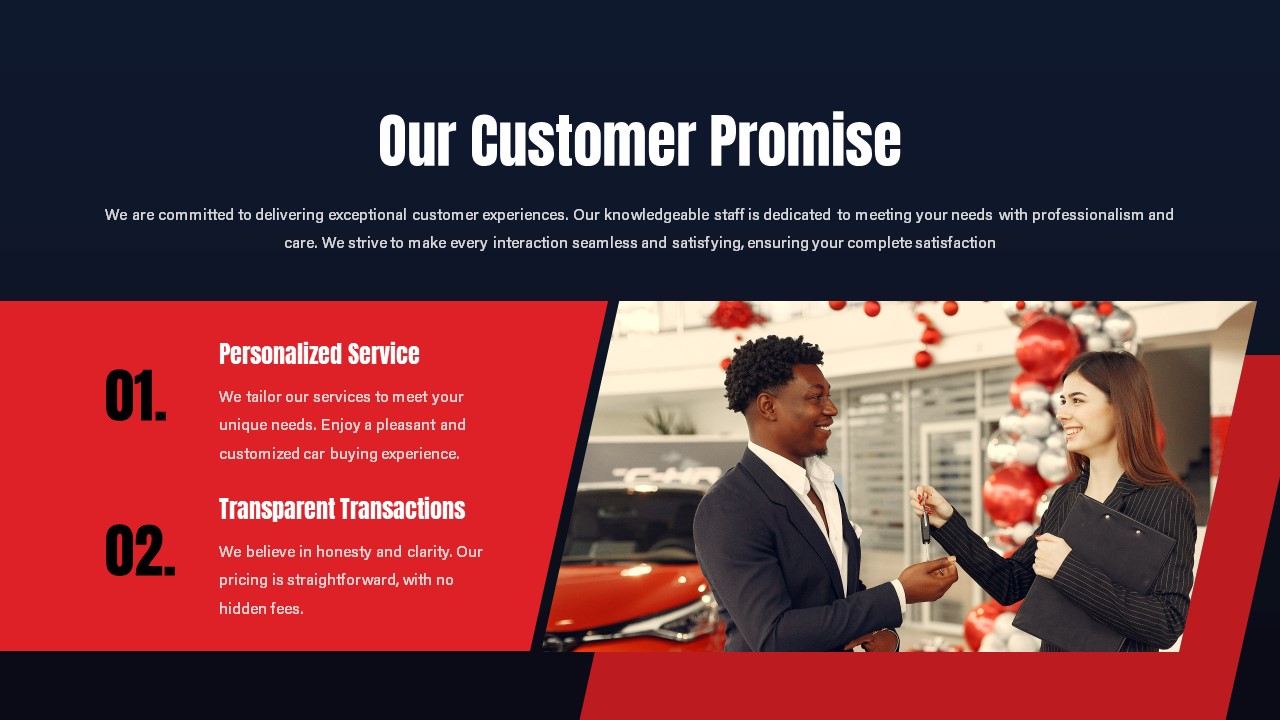 Car Dealership PowerPoint Presentation Template customer slide