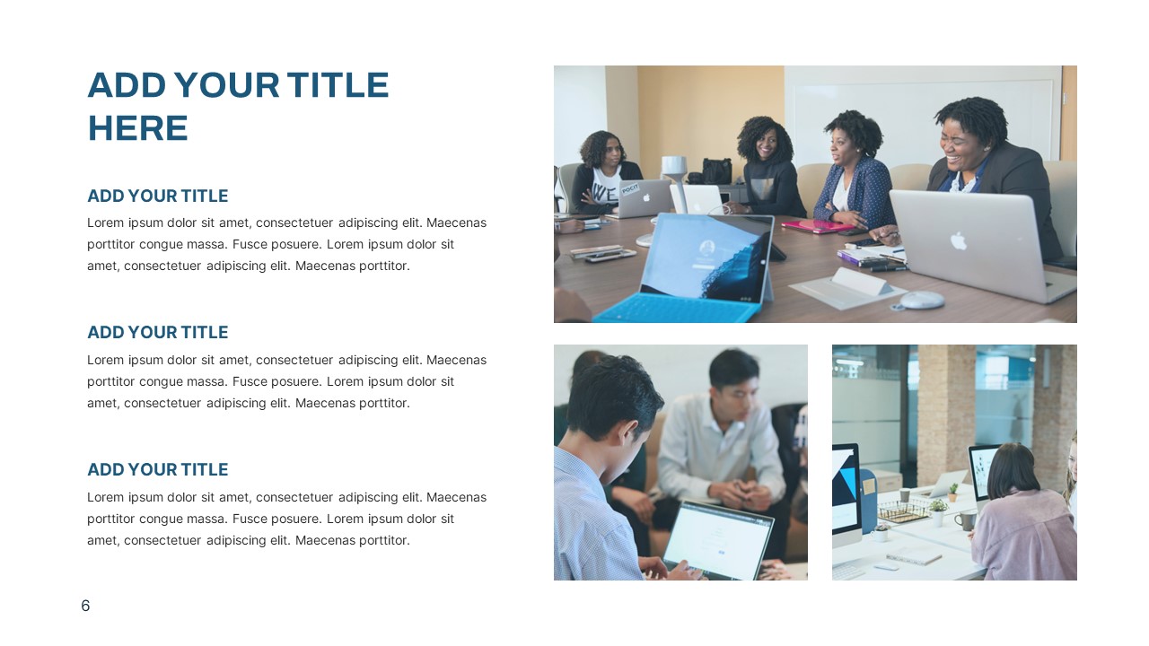 Clean Corporate Deck PowerPoint Template texts slide