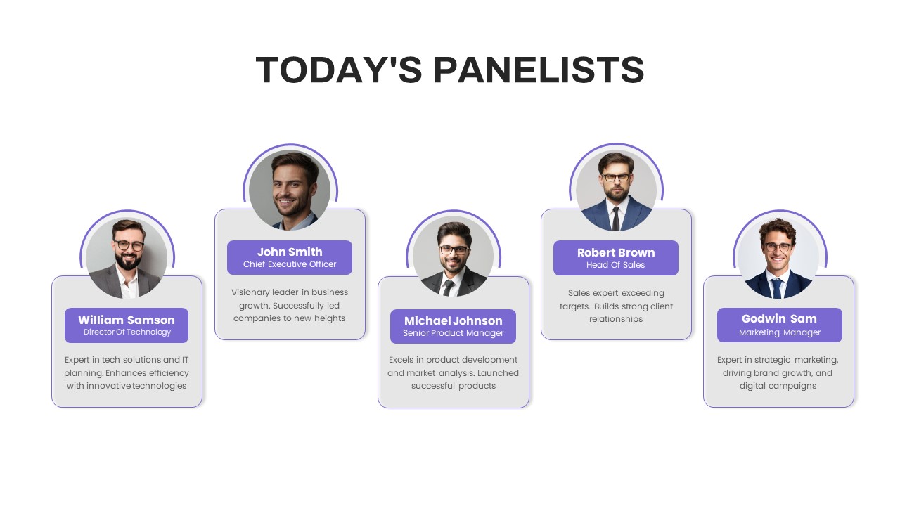 Today&#039;s Panelists PowerPoint Template