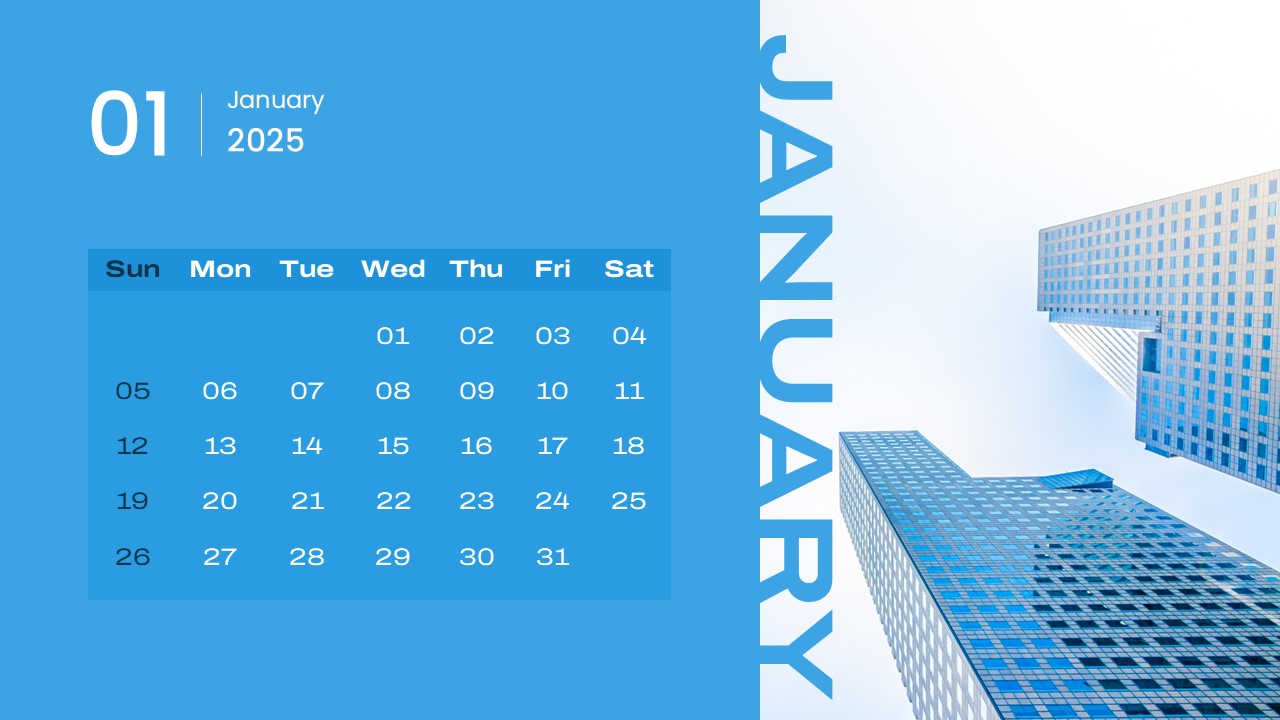 2025 Calendar PowerPoint Template SlideBazaar