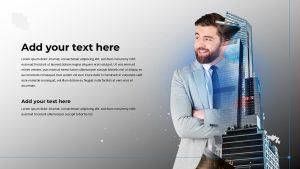 Double Exposure Business PowerPoint Template text slide