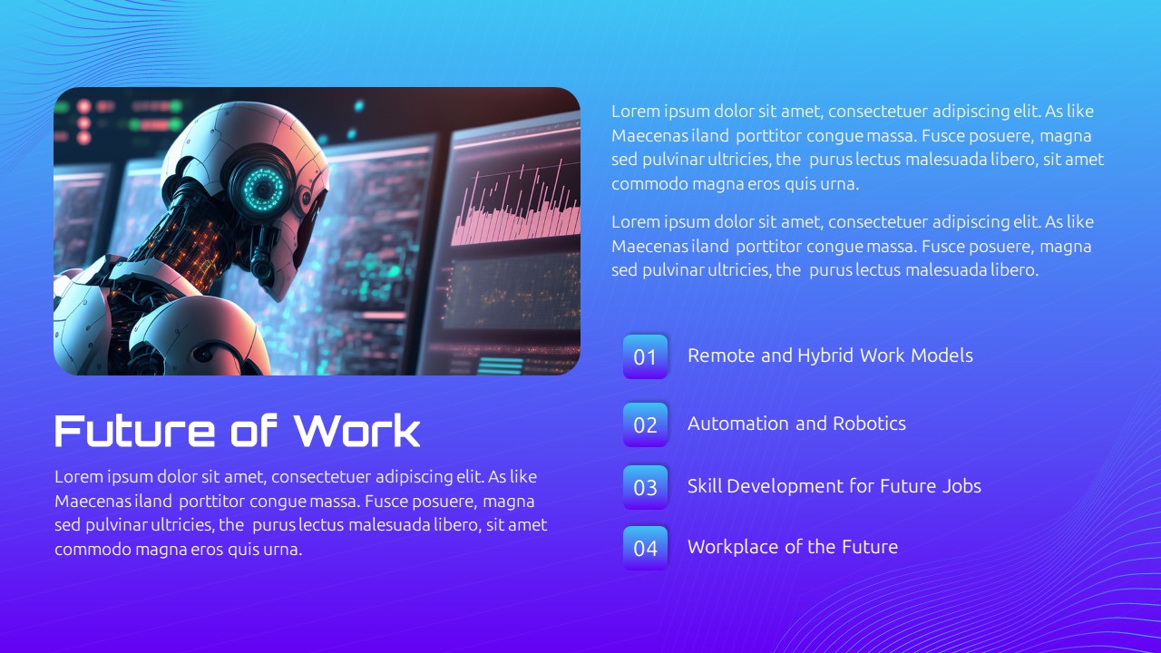 Futuristic PowerPoint Presentation Template Deck work slide