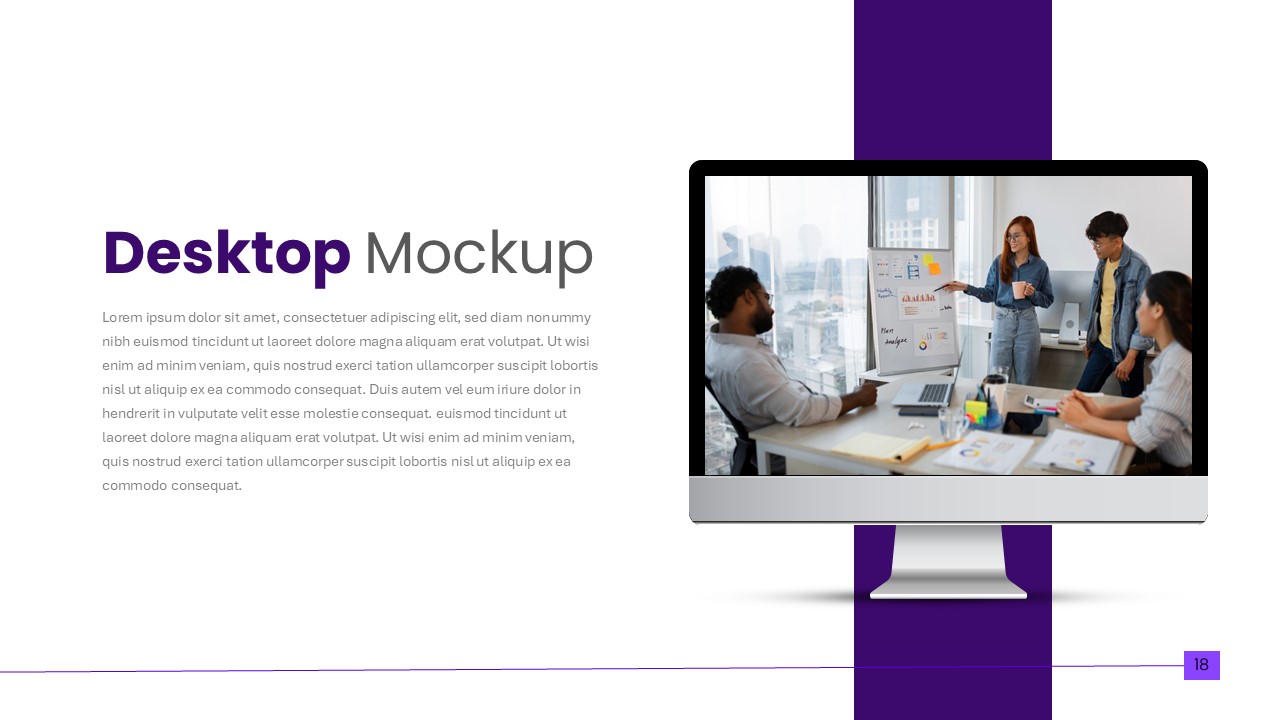 Marketing Presentation PPT Template Desktop Mockup