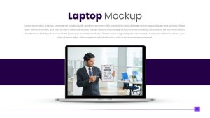 Marketing Presentation PPT Template Laptop Mockup