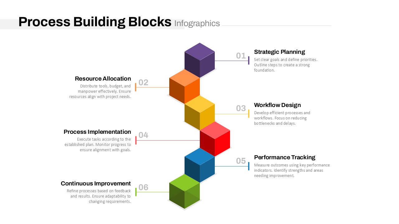 Building Blocks PowerPoint Template Process Slide