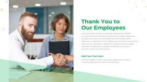 Company Anniversary Celebration PowerPoint Presentation Template employee thank you slide