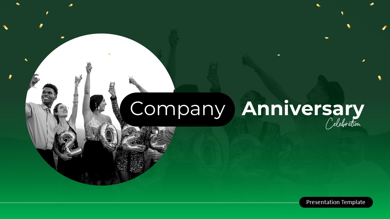 Company Anniversary Celebration PowerPoint Presentation Template