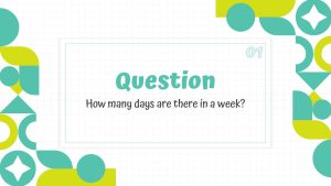 Free Working Flashcard Template 7 Days Question