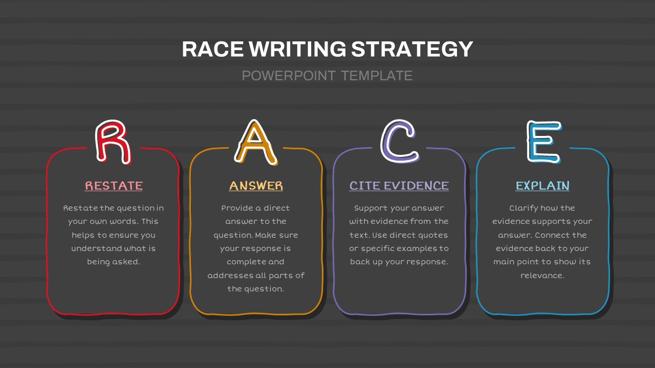 Race Writing Strategy PowerPoint Template