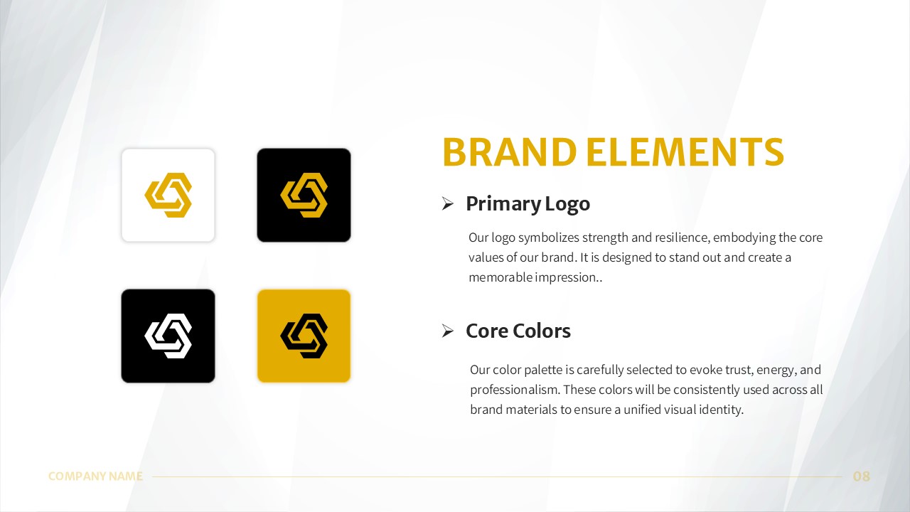 Rebranding PowerPoint Template brand elements