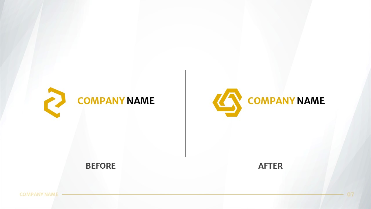 Rebranding PowerPoint Template company names