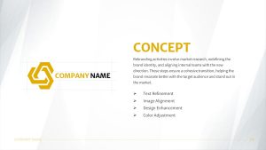 Rebranding PowerPoint Template concept slide