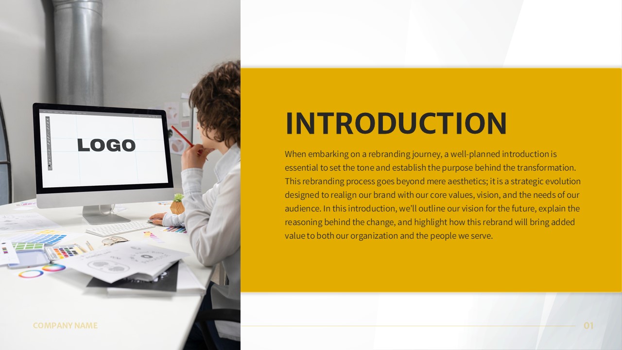 Rebranding PowerPoint Template introduction