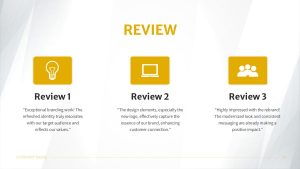 Rebranding PowerPoint Template review slide