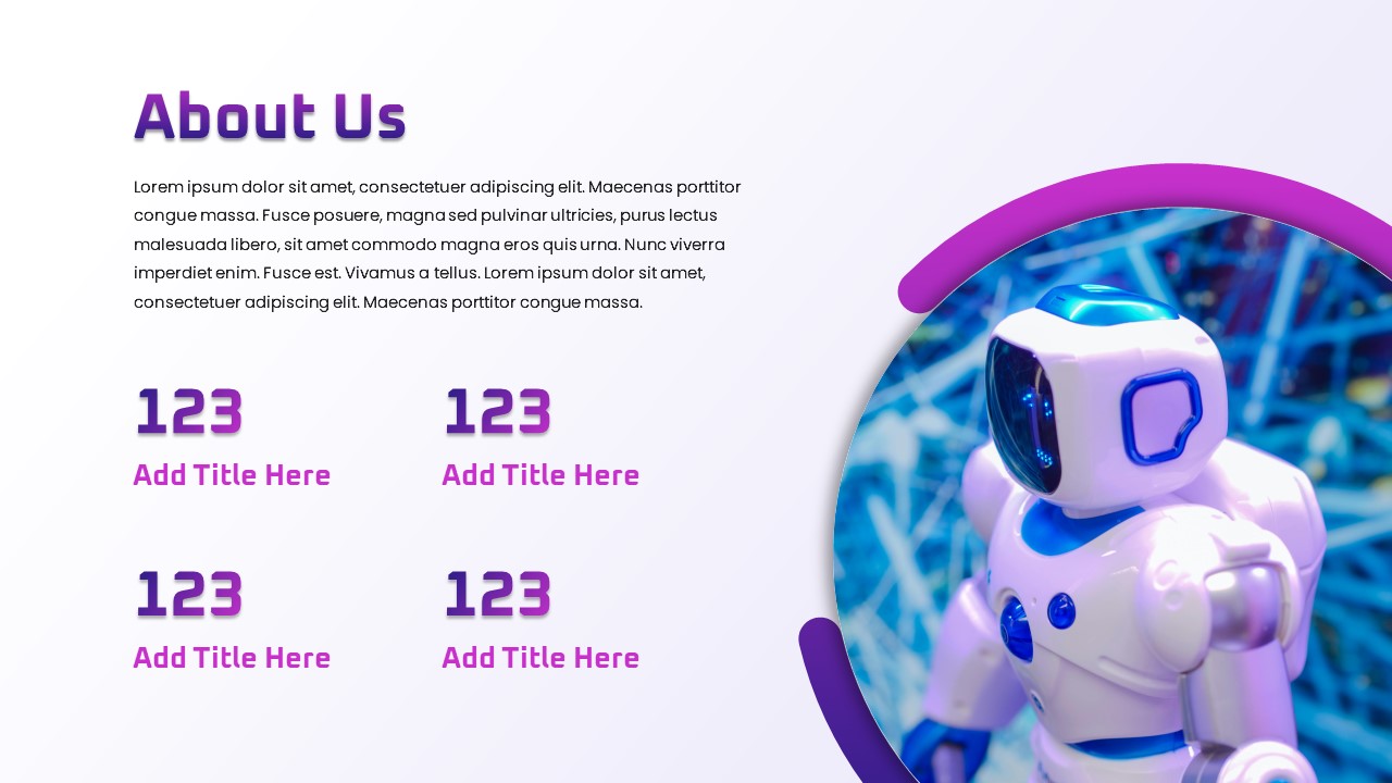 Robotics PowerPoint Template Free about us slide