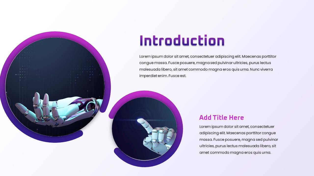 Robotics PowerPoint Template Free introduction slide