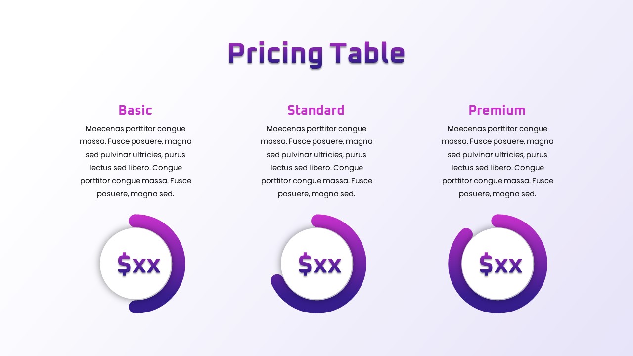 Robotics PowerPoint Template Free pricing slide