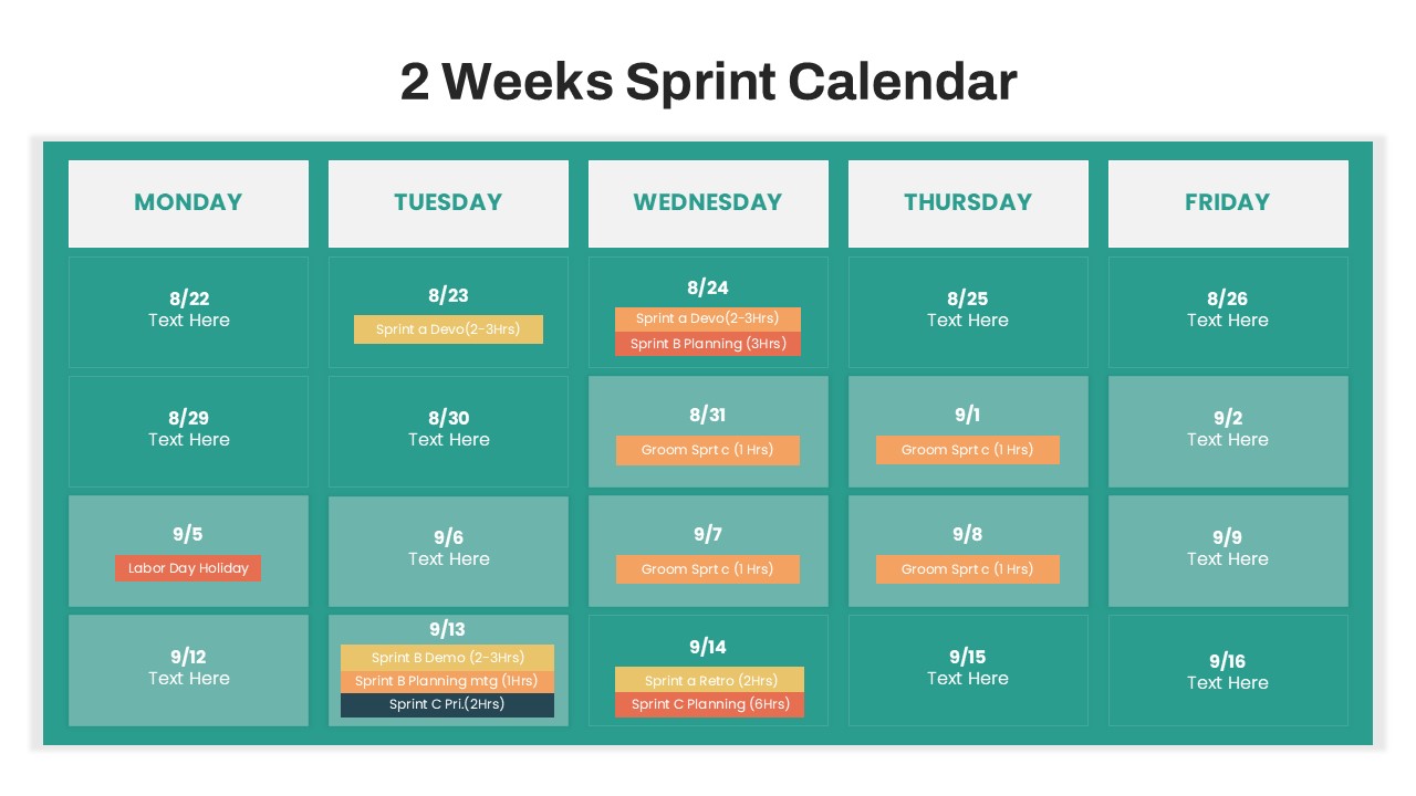 Sprint Calendar PowerPoint Template