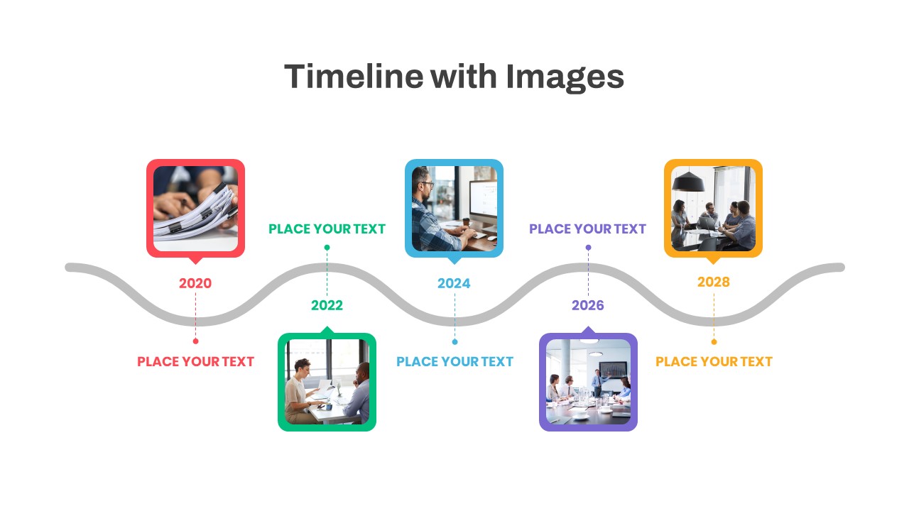 Timeline with Images PowerPoint Template