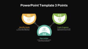 3 Points PowerPoint Slide Dark Black Background