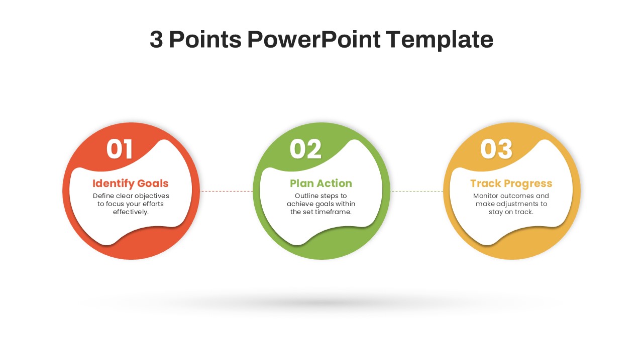 3 Points PowerPoint Template With Circle Shapes