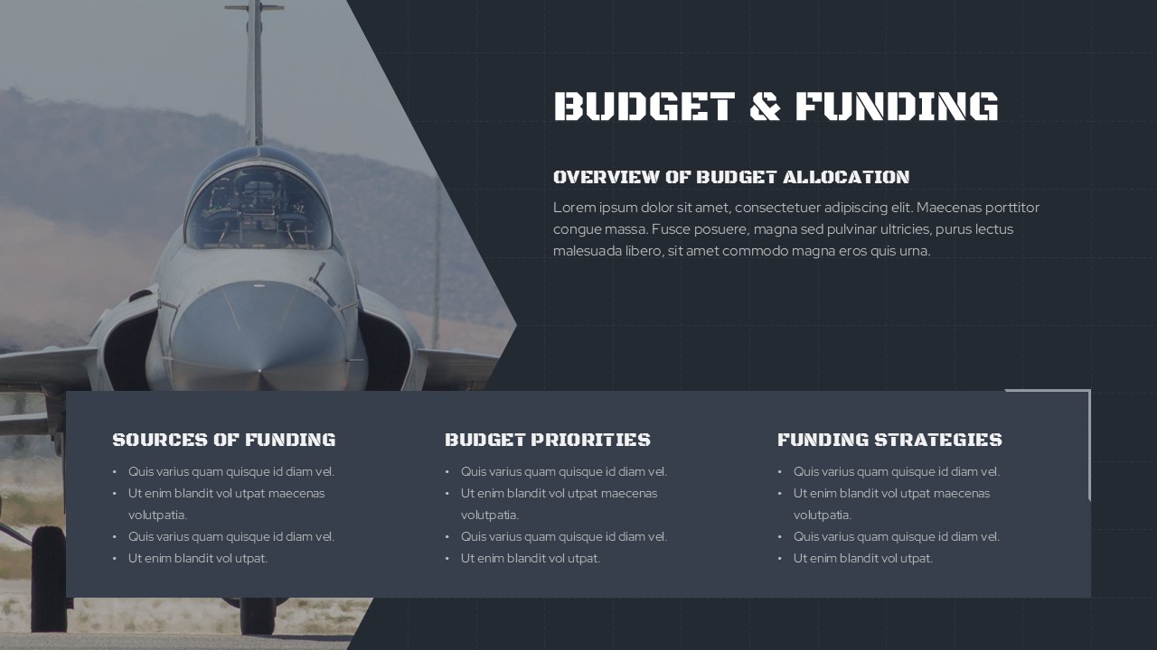 Air Force PowerPoint Presentation Template budget