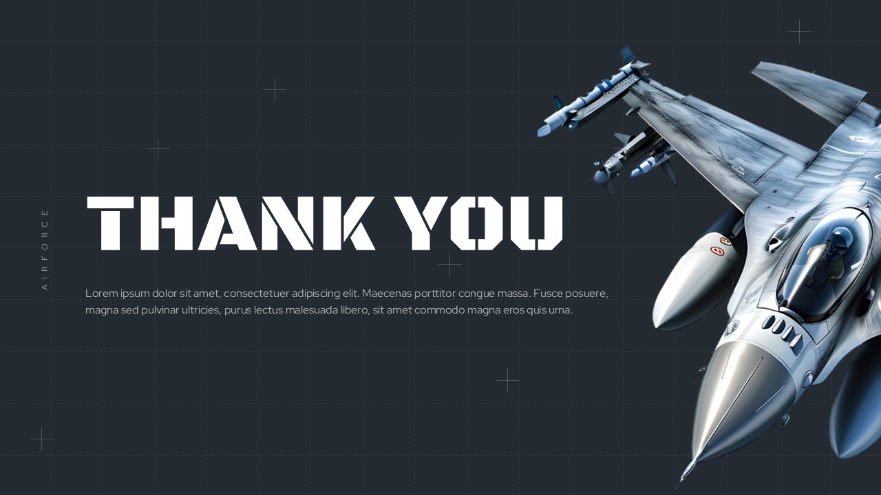 Air Force PowerPoint Presentation Template thank you slide