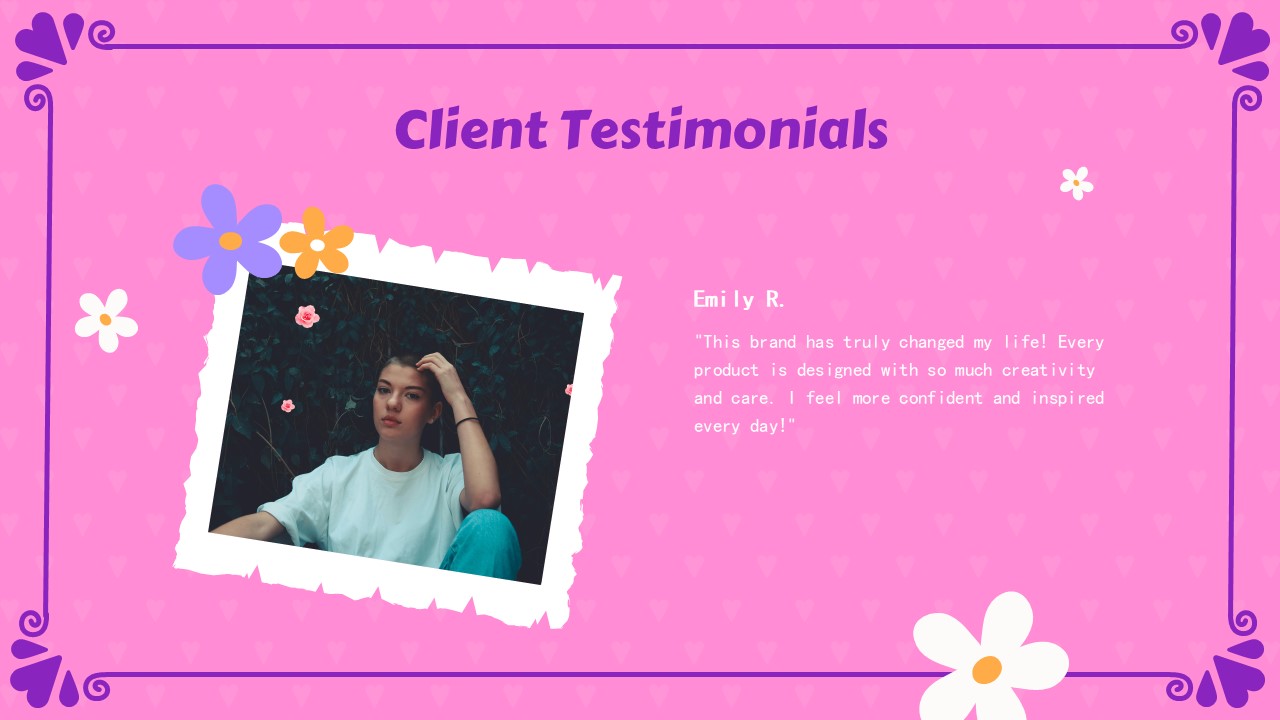 Cute Company Profile Deck PowerPoint Template testimonials