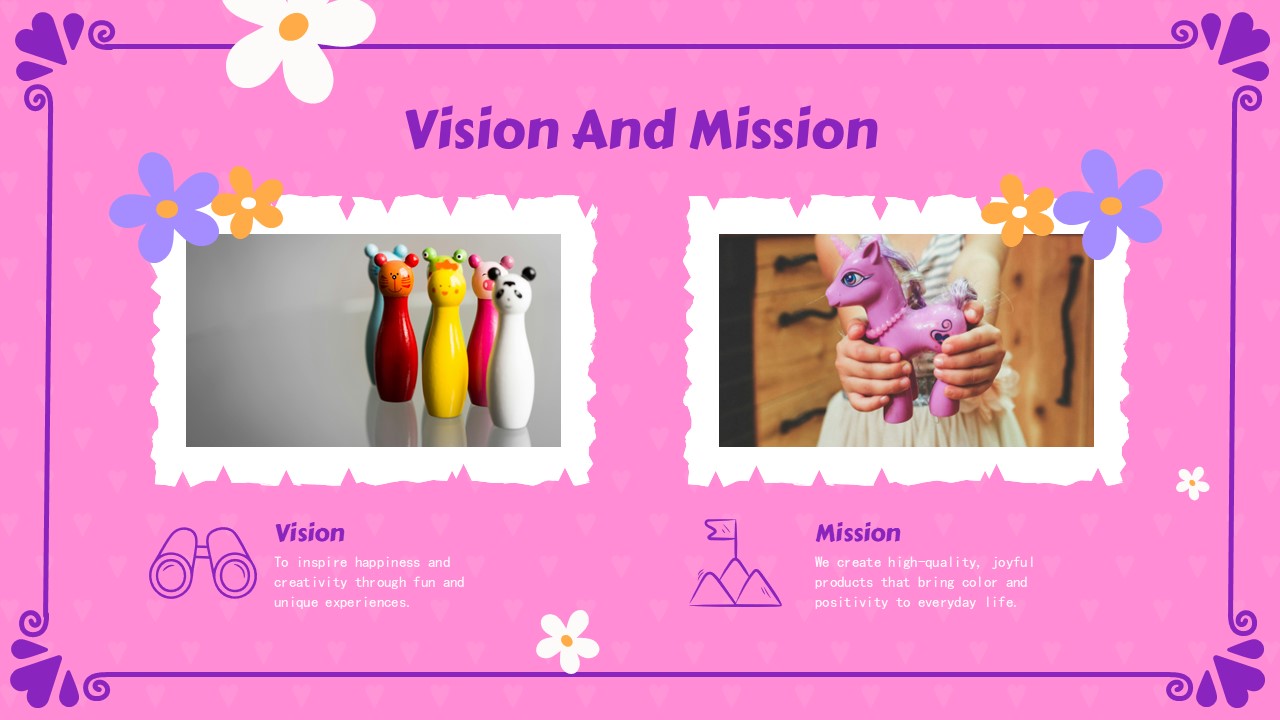 Cute Company Profile Deck PowerPoint Template vision