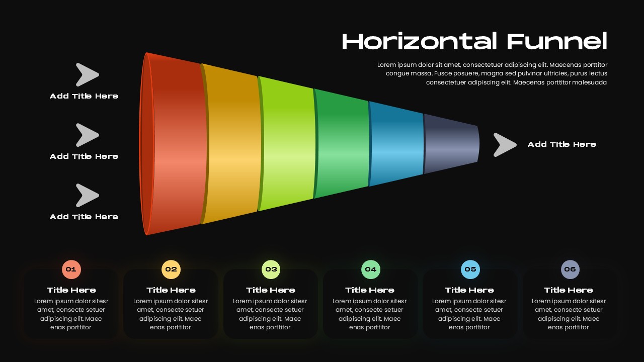 Horizontal Funnel PowerPoint Template