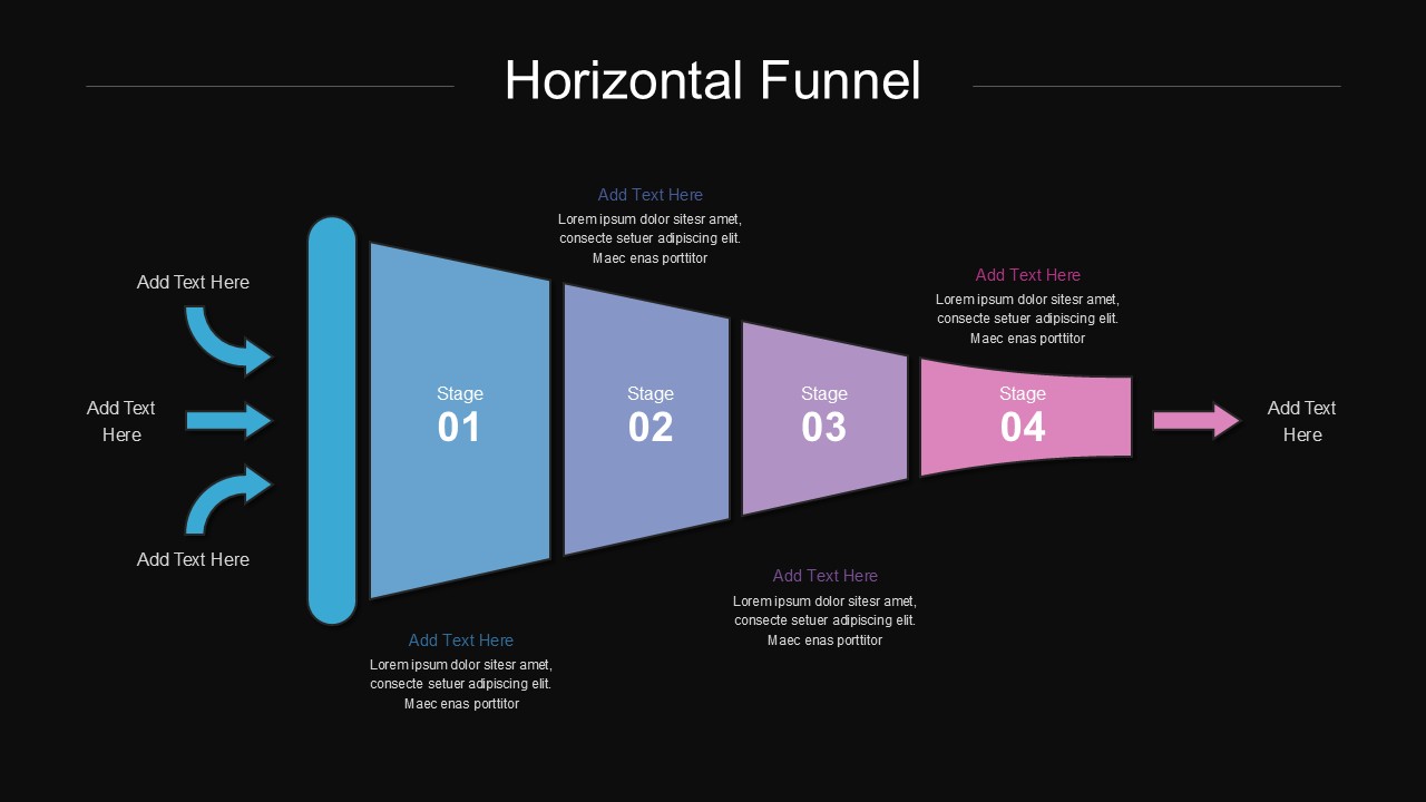 Horizontal Funnels PowerPoint Templates