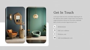 Interior Design PowerPoint Template Get In Touch Slide