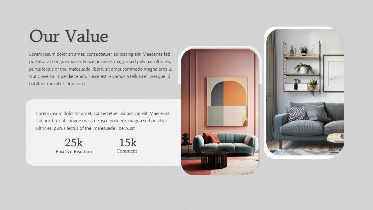 Interior Design PowerPoint Template Values Slide